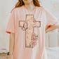 He is Risen Floral Cross PNG Digital Download