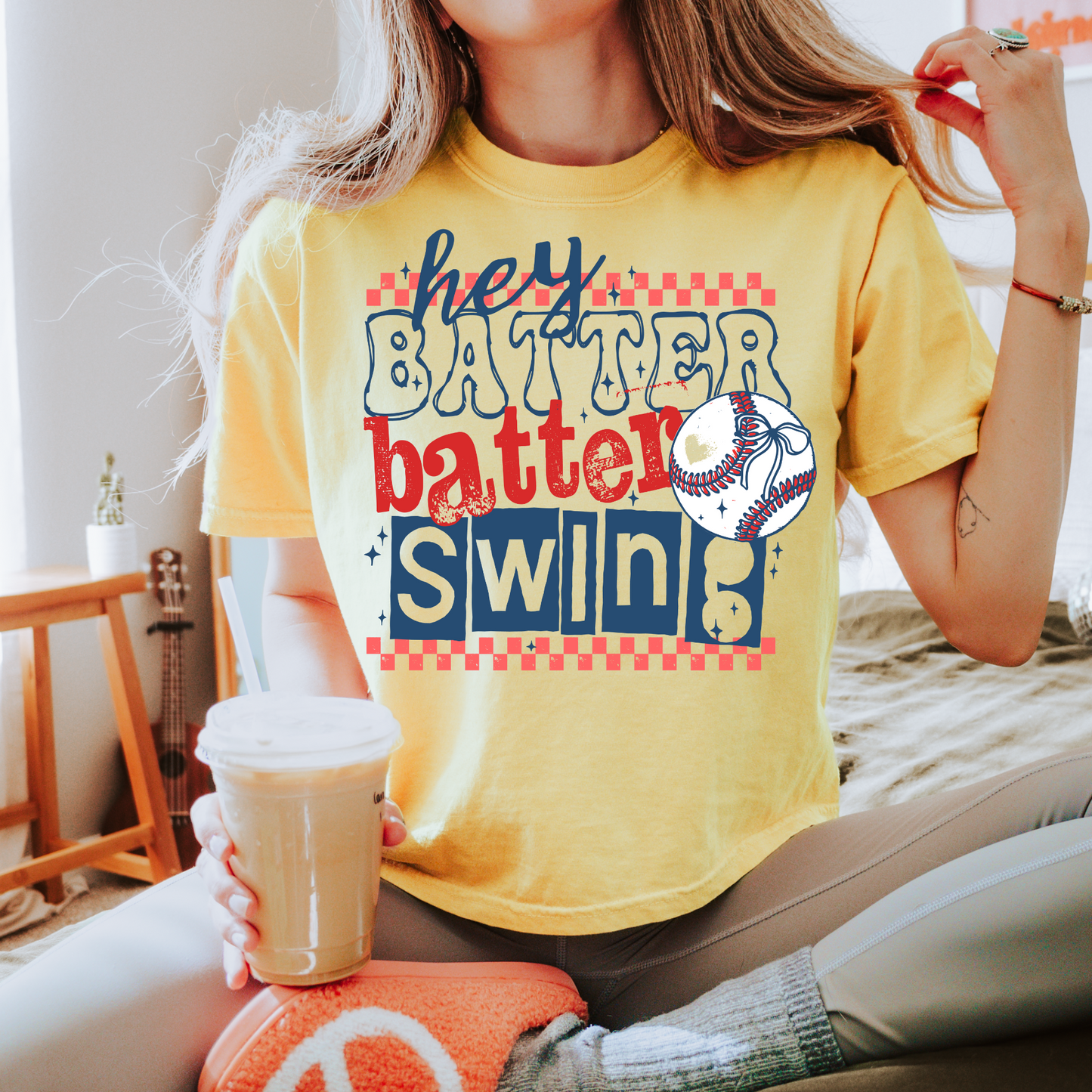 Hey Batter Batter Swing Baseball DTF Transfer