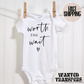 Worth the Wait Pregnancy Announcement Onesie®, New Baby Bodysuit, Reveal Pregnancy Announcement, Cute, Trendy Bodysuit