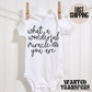 What a Wonderful Miracle You Are Rainbow Pregnancy Announcement Onesie®, New Baby Bodysuit, Reveal Pregnancy Announcement, Cute, Trendy Bodysuit