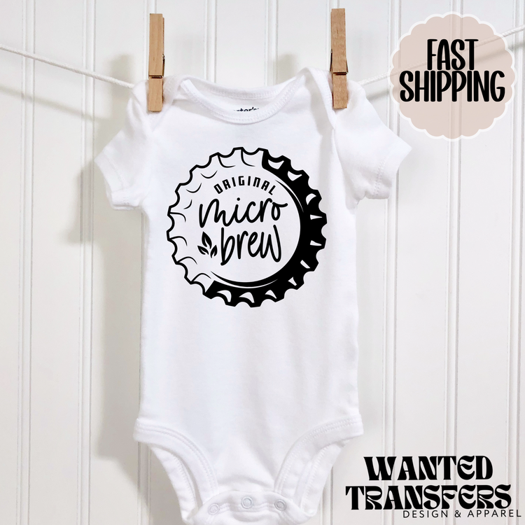 Original Micro Brew Pregnancy Announcement Onesie®, New Baby Bodysuit, Reveal Pregnancy Announcement, Cute, Trendy Bodysuit