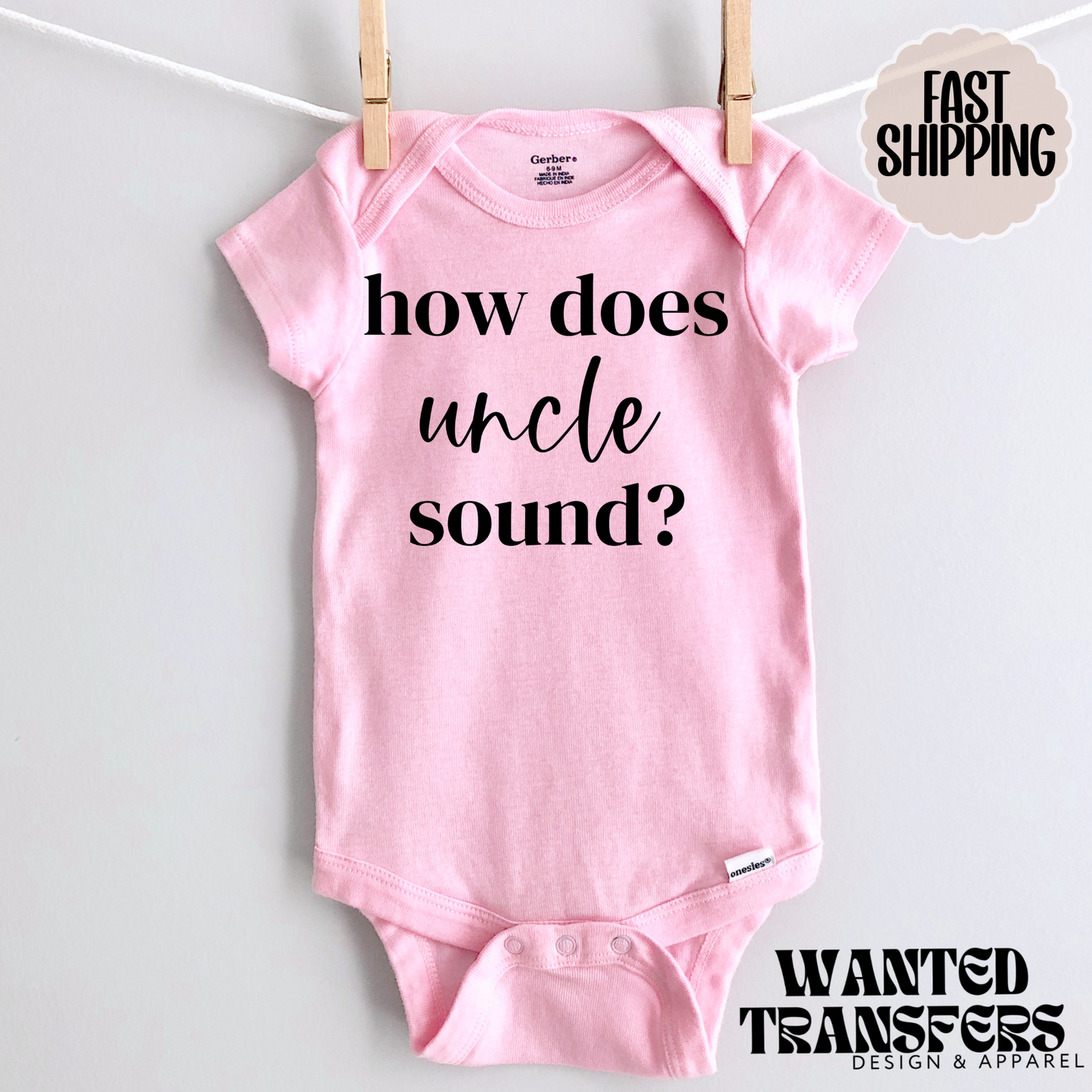 How Does Uncle Sound Pregnancy Announcement Onesie®, Uncle Baby Bodysuit, Reveal Pregnancy Announcement, Cute, Trendy Uncle Bodysuit