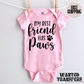 My Best Friend Has Paws Pregnancy Announcement Onesie®, New Baby Bodysuit, Dog Lover Pregnancy Announcement, Cute, First Baby