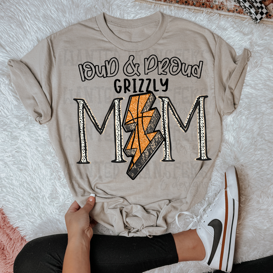 Basketball School Spirit Grizzly DTF Transfer