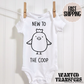 New to the Coop Farm Pregnancy Announcement Onesie®, Cute Chicken Pregnancy Announcement, Bodysuit, New Baby