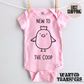 New to the Coop Farm Pregnancy Announcement Onesie®, Cute Chicken Pregnancy Announcement, Bodysuit, New Baby