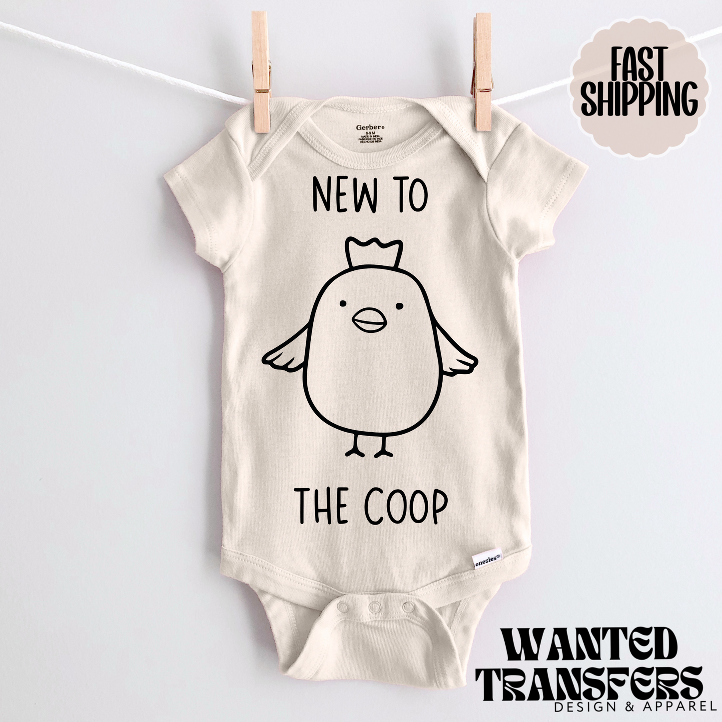 New to the Coop Farm Pregnancy Announcement Onesie®, Cute Chicken Pregnancy Announcement, Bodysuit, New Baby