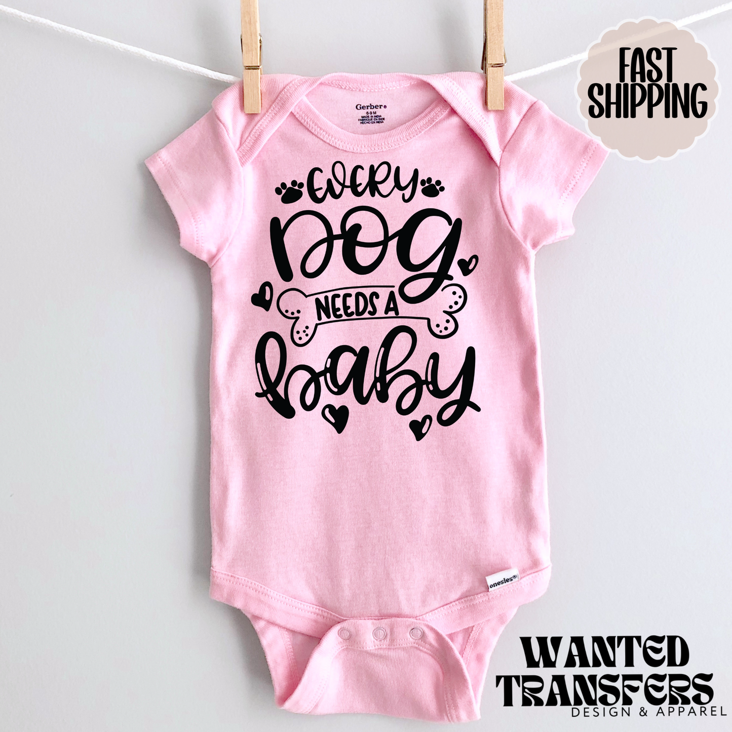 Every Dog Needs a Baby Cute Pregnancy Announcement Onesie®, Cute Dog Related Pregnancy, Bodysuit, First Baby