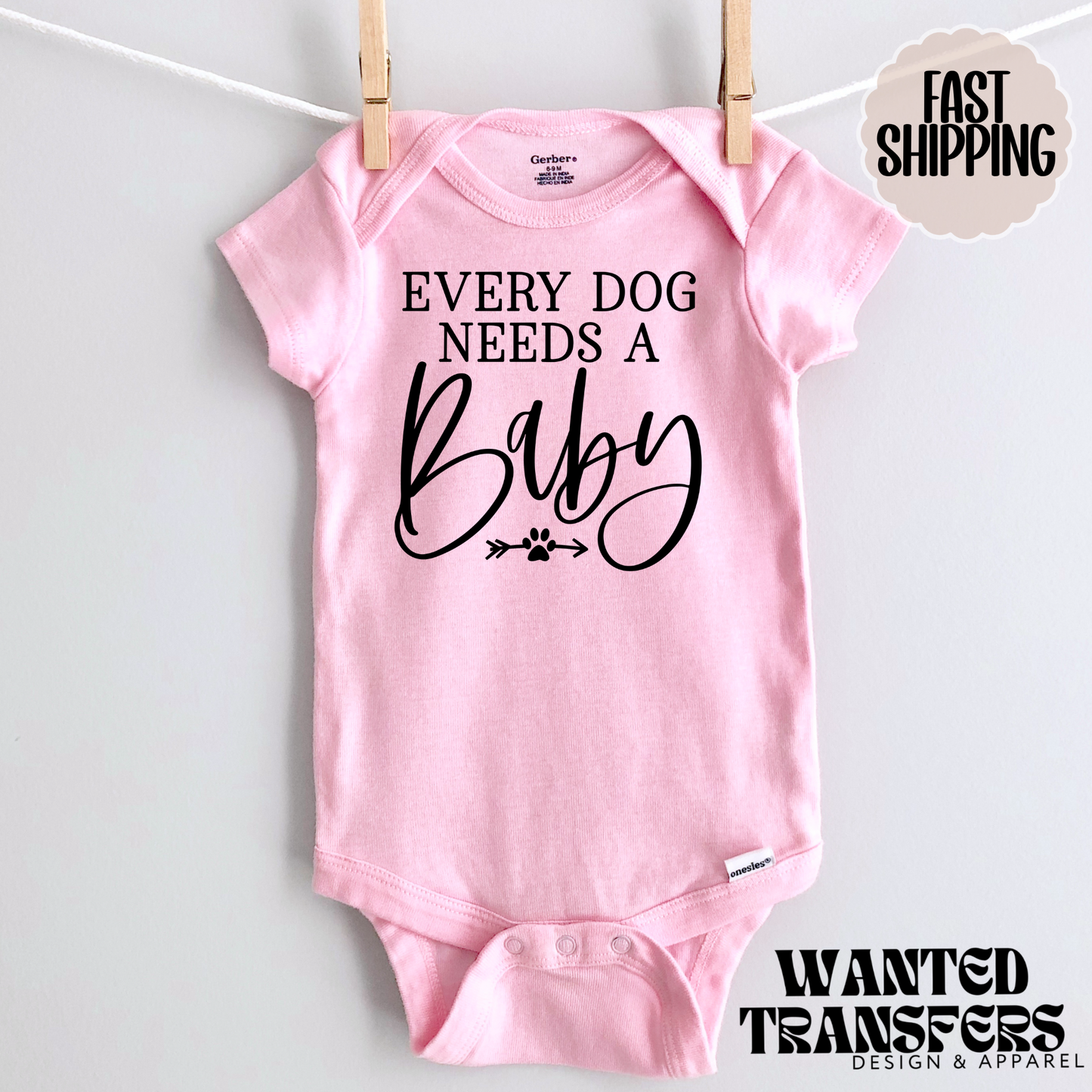 Every Dog Needs a Baby, Pregnancy Announcement Onesie®, Cute Dog Related Pregnancy, Bodysuit, First Baby