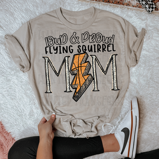 Basketball School Spirit Flying Squirrel DTF Transfer