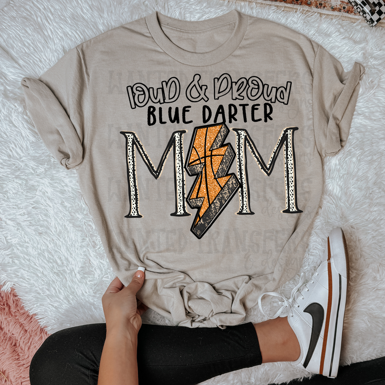Basketball School Spirit Blue Darter DTF Transfer