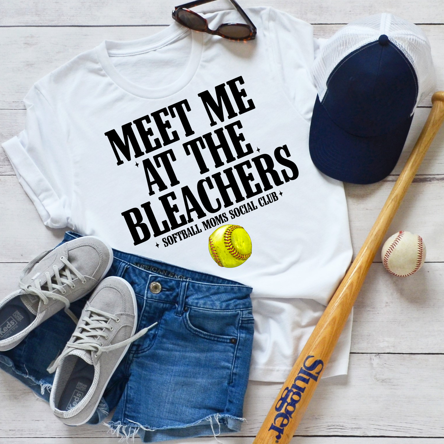 Meet me at the Bleachers Softball Moms Social Club PNG Digital Download