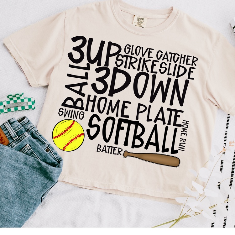 Softball Trendy Variation PNG Digital Download