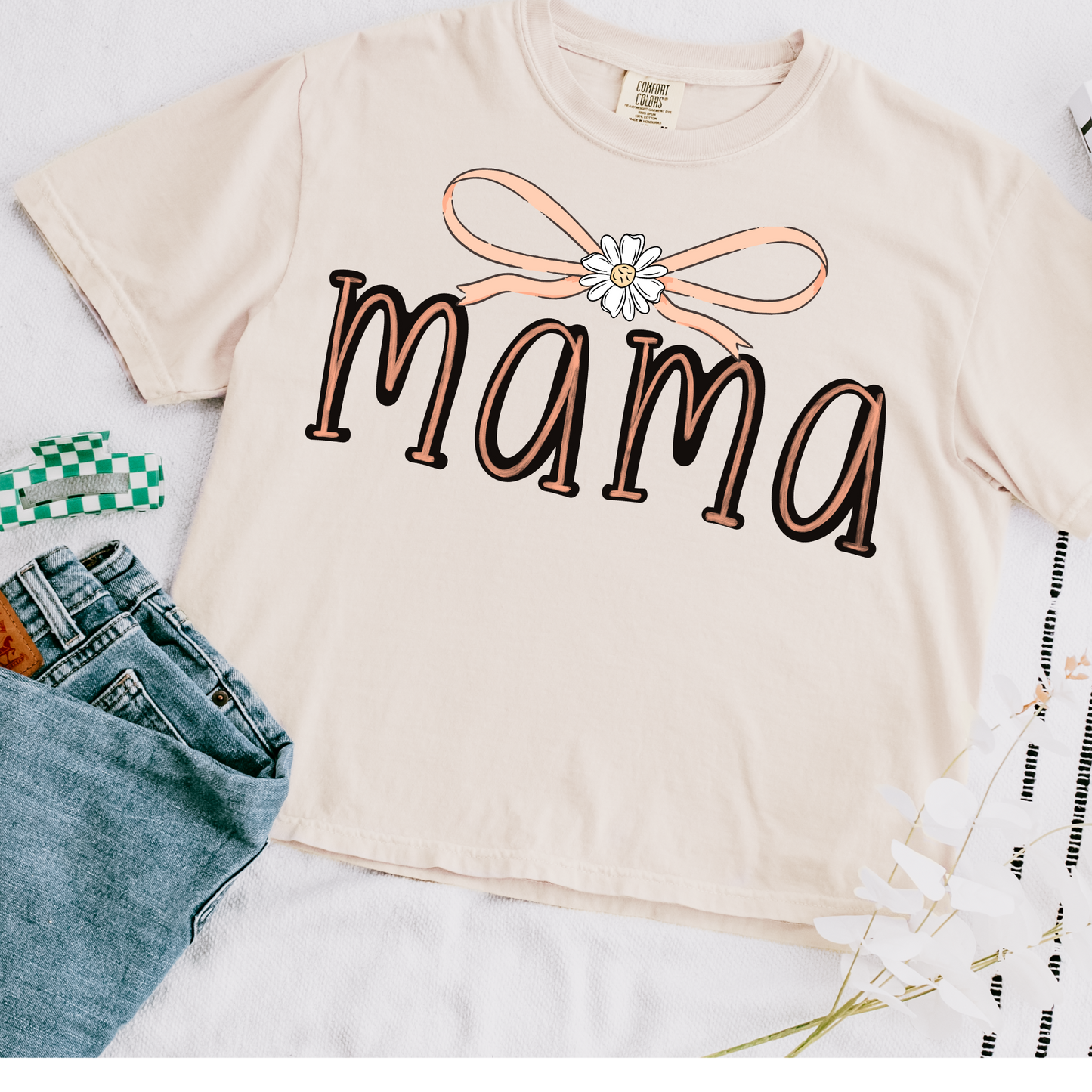 Peach Coquette Mama PNG Digital Download