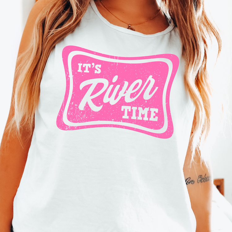 It's River Time Hot Pink Screen Print Transfer