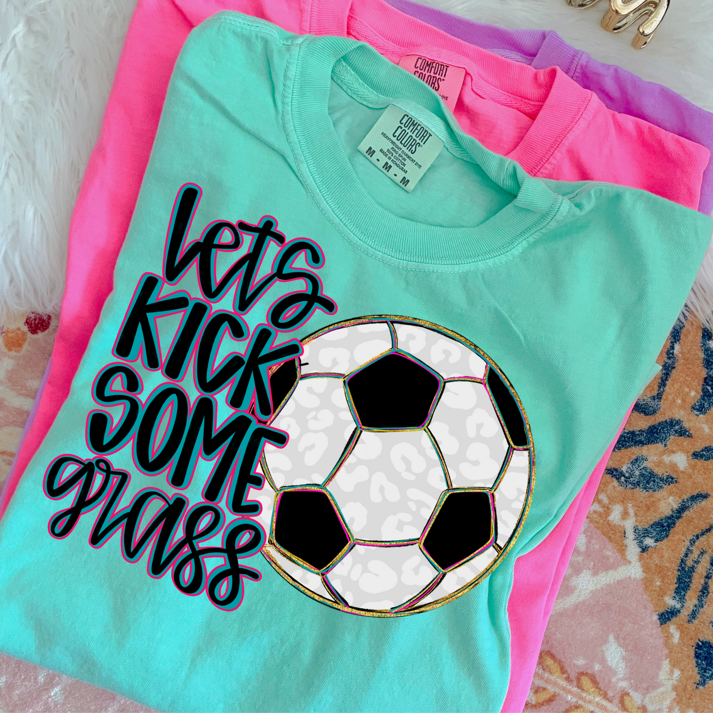 Let's Kick Some Grass Soccer DTF Transfer