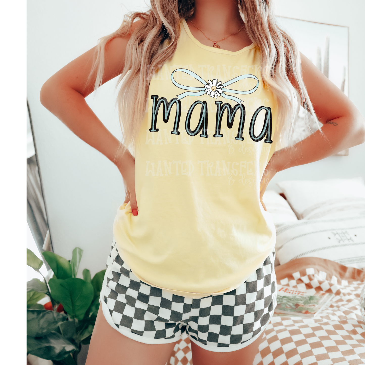 Preppy Mama Bow (Light Blue) Exclusive Sublimation Transfer