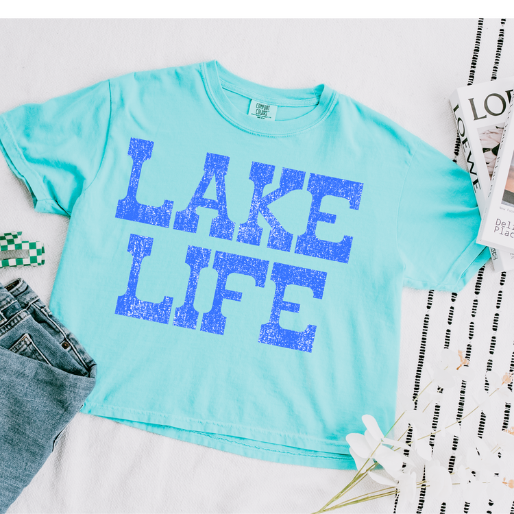 Distressed Lake Life Neon Blue Summer PNG Digital Download