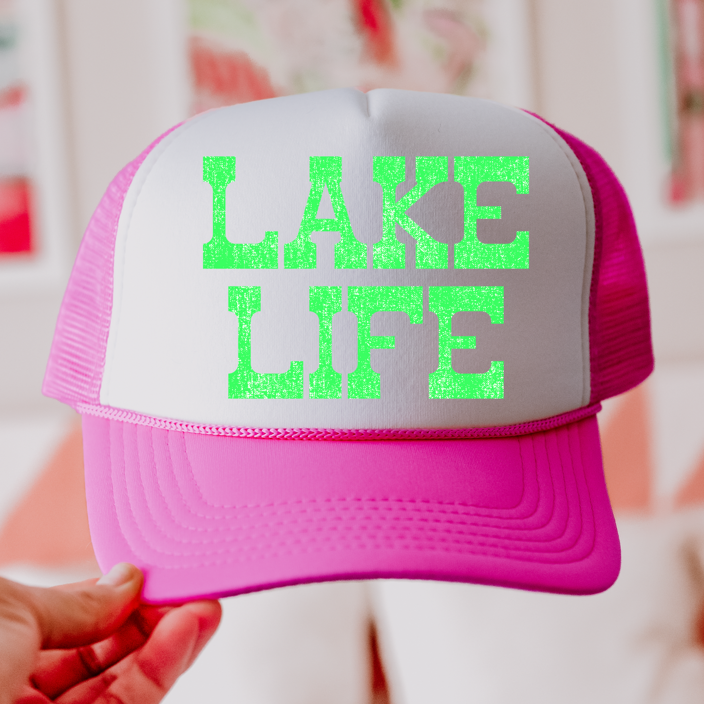 Distressed Lake Life Lime Green Summer PNG Digital Download