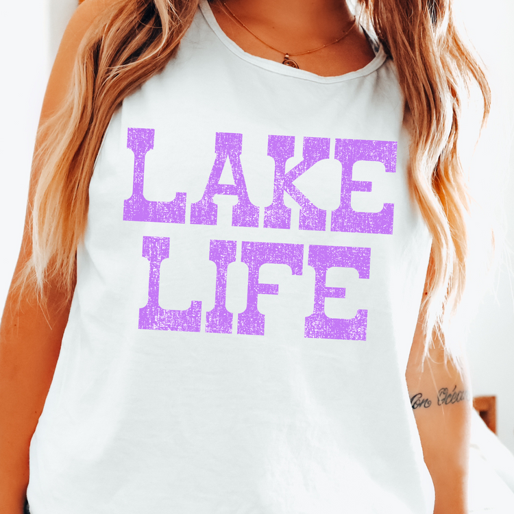 Distressed Lake Life Purple Summer PNG Digital Download