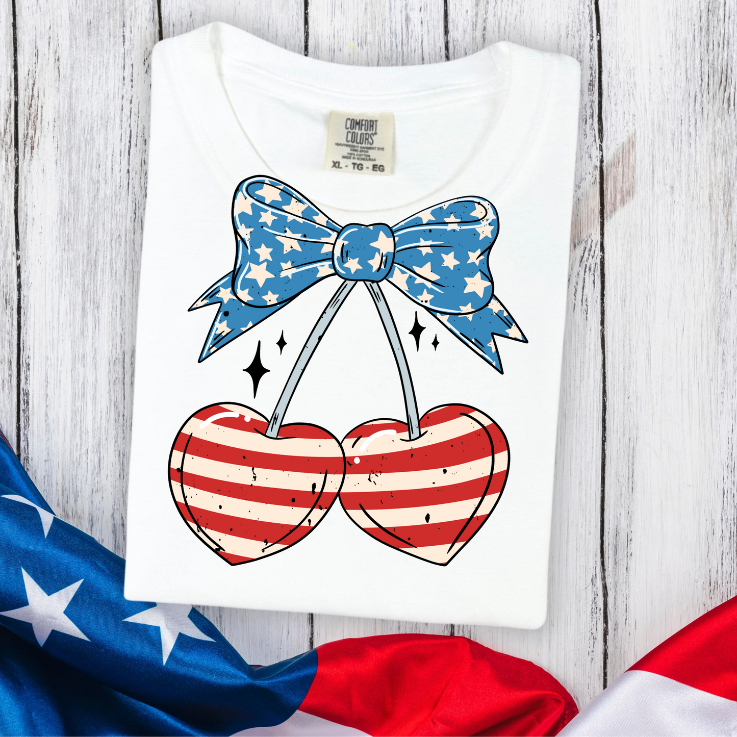 Coquette 4th of July Cherry DTF Transfer