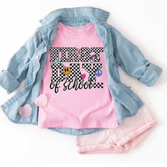 Retro Checkered First Day of School Back to School DTF Transfer