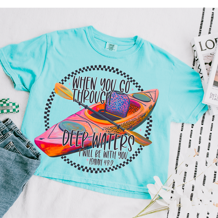 When You Go Through Deep Waters Summer Faith PNG Digital Download