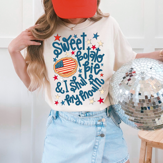 Sweet Potato Pie & Shut my Mouth 4th of July DTF Transfer