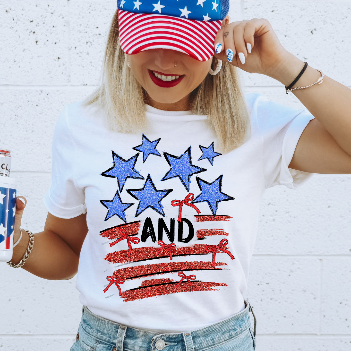 Stars & Stripes Doodle 4th of July DTF Transfer