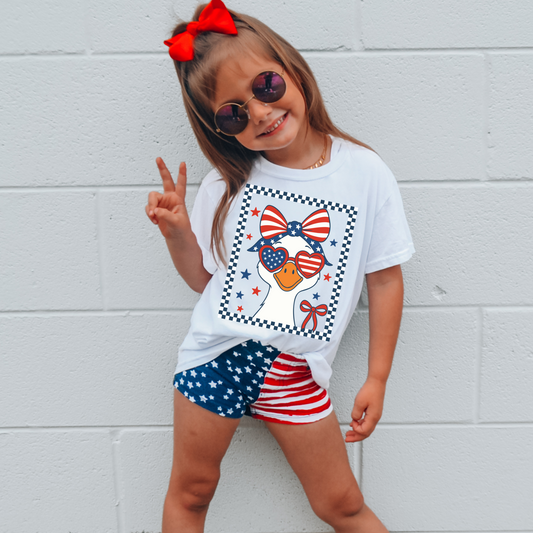 Girl's 4th of July Snapback Goose DTF Transfer