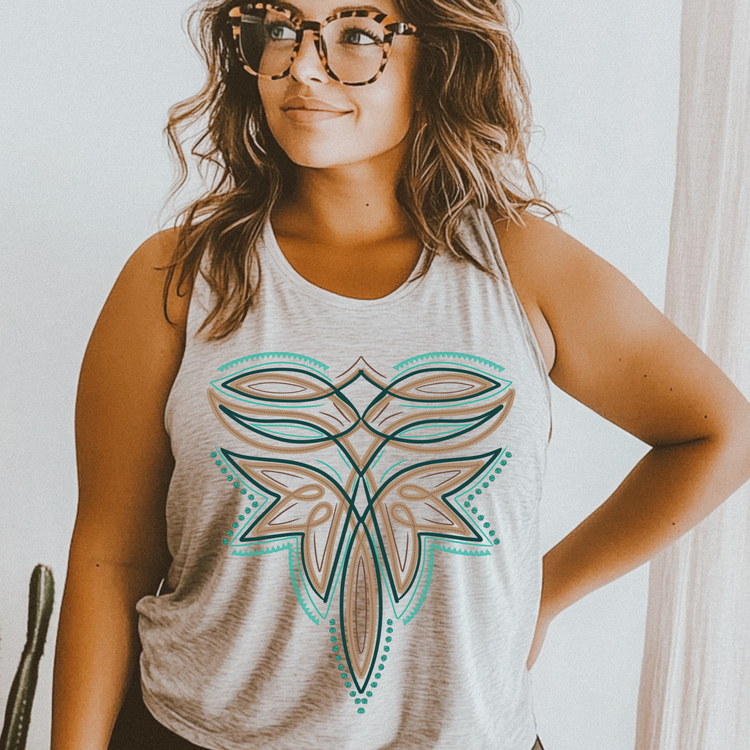 Western Stitching Watercolor DTF Transfer