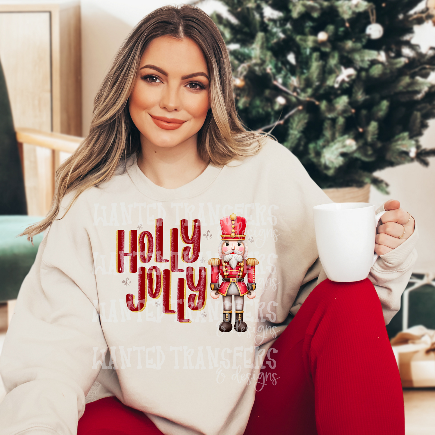 Holly Jolly Nutcracker Red Exclusive Sublimation Transfer