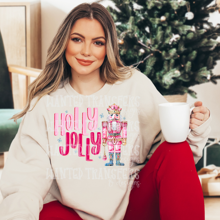 Holly Jolly Nutcracker Pink Exclusive Sublimation Transfer