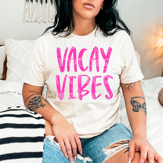 Vacay Vibes Pink Exclusive Sublimation Transfer