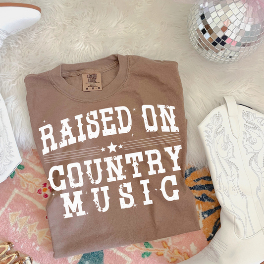 Raised on Country Music Western Screen Print Transfer