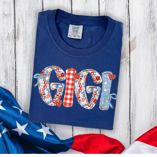 Patriotic Gigi DTF Transfer