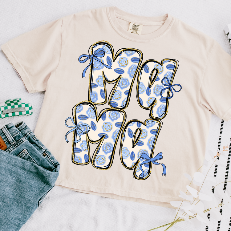 Mama Blue Small Coquette Floral DTF Transfer