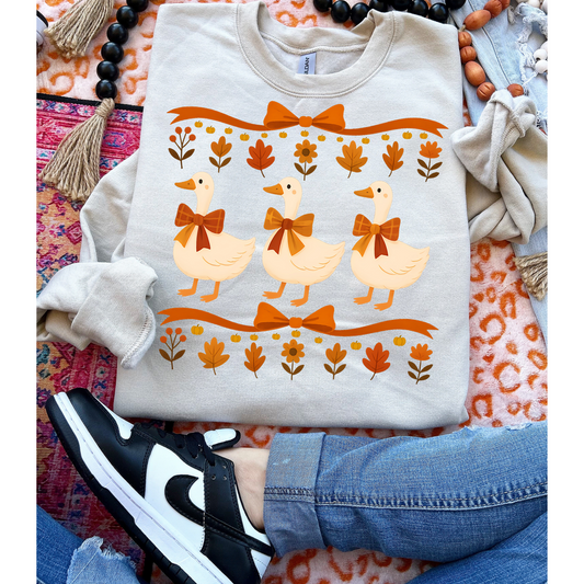 Trendy Fall Geese Trio Clear Film Screen Print Transfer