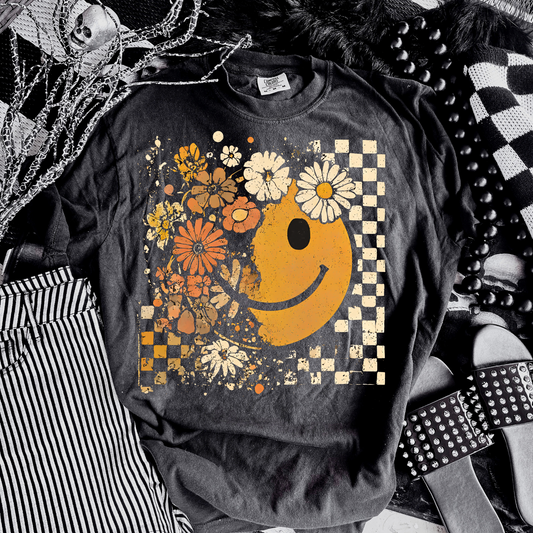 Floral Fall Happiness Clear Film Screen Print Transfer