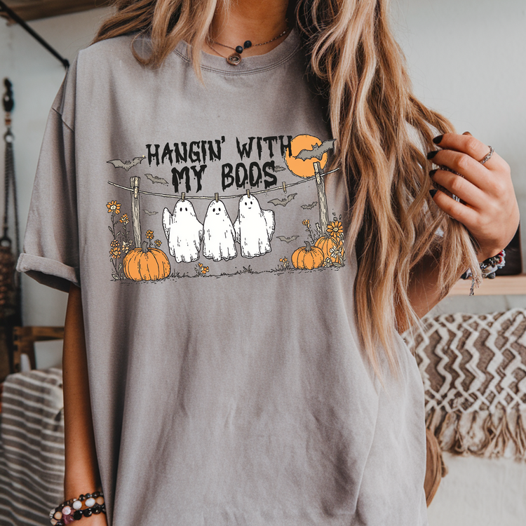 Hanging with my Boo's Halloween Ghost Clear Film Screen Print Transfer