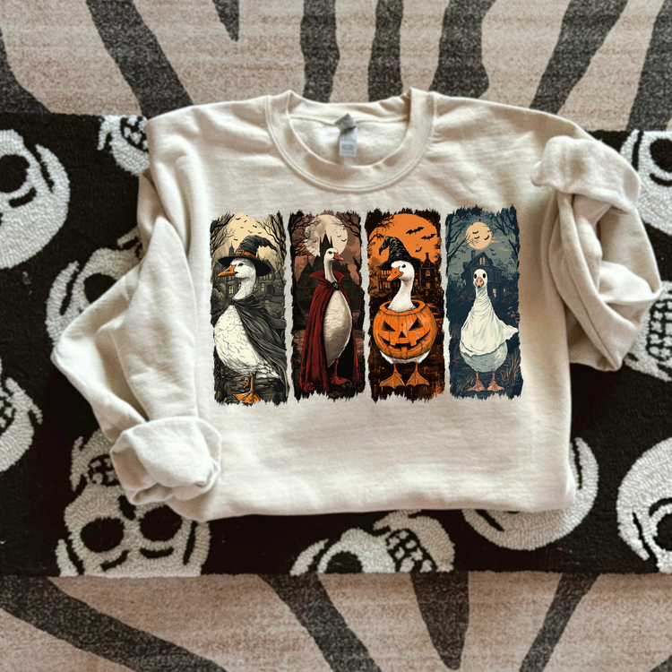 Spooky Halloween Geese Clear Film Screen Print Transfer