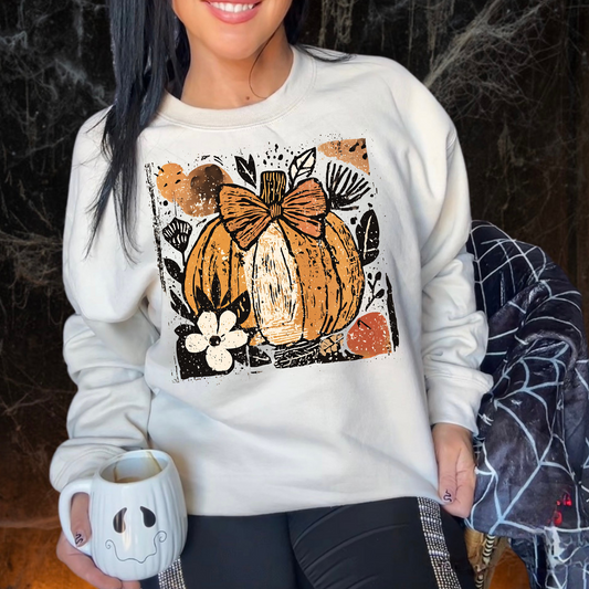 Distressed Pumpkin DTF Transfer