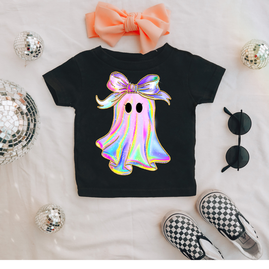 Iridescent/Holographic Ghost Toddler Clear Film Screen Print Transfer