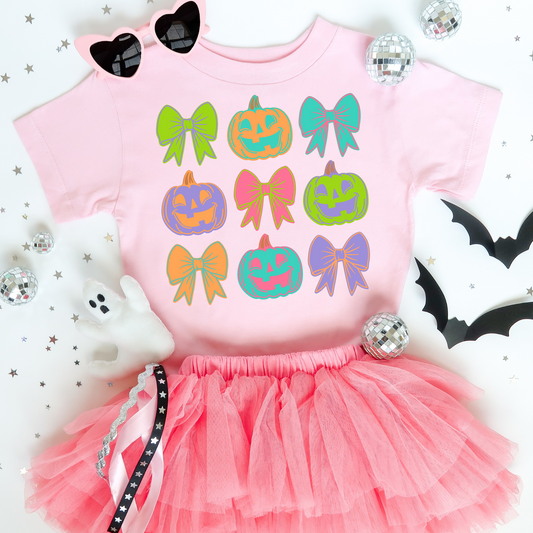 Neon Pumpkins Youth Clear Film Screen Print Transfer