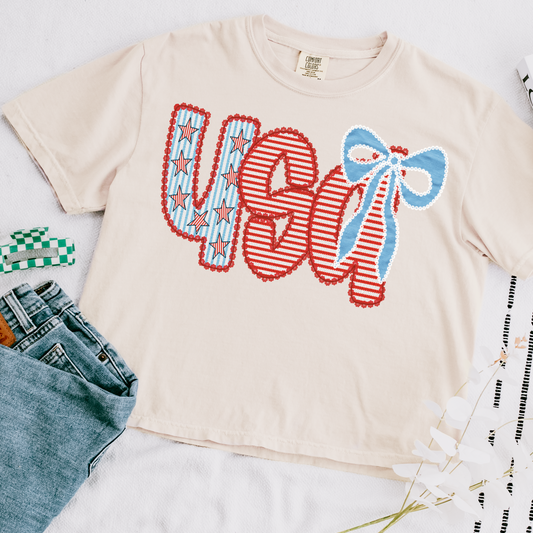 USA Lace Doodle 4th of July DTF Transfer