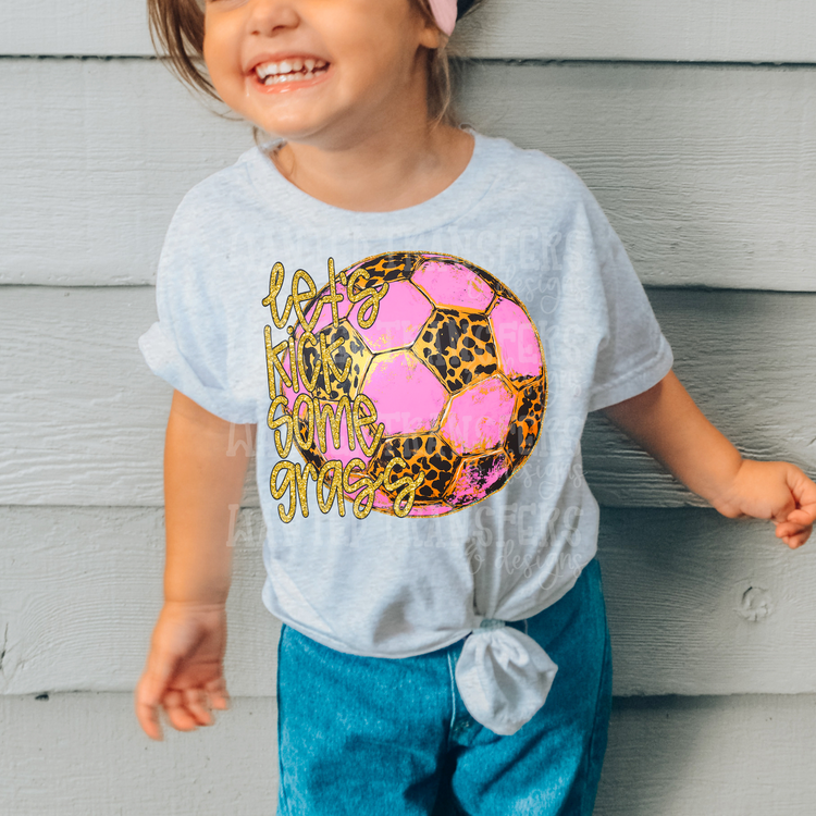 Glitter Soccer Kick Grass Exclusive Sublimation Transfer