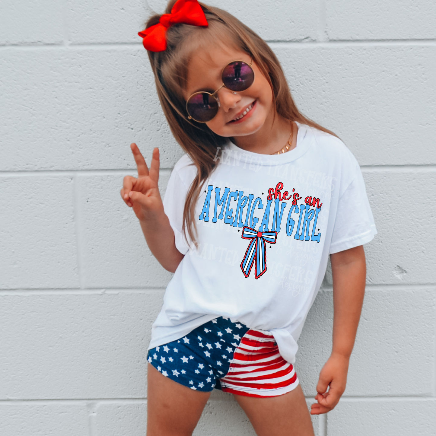 She's an American Girl 4th of July PNG Digital Download