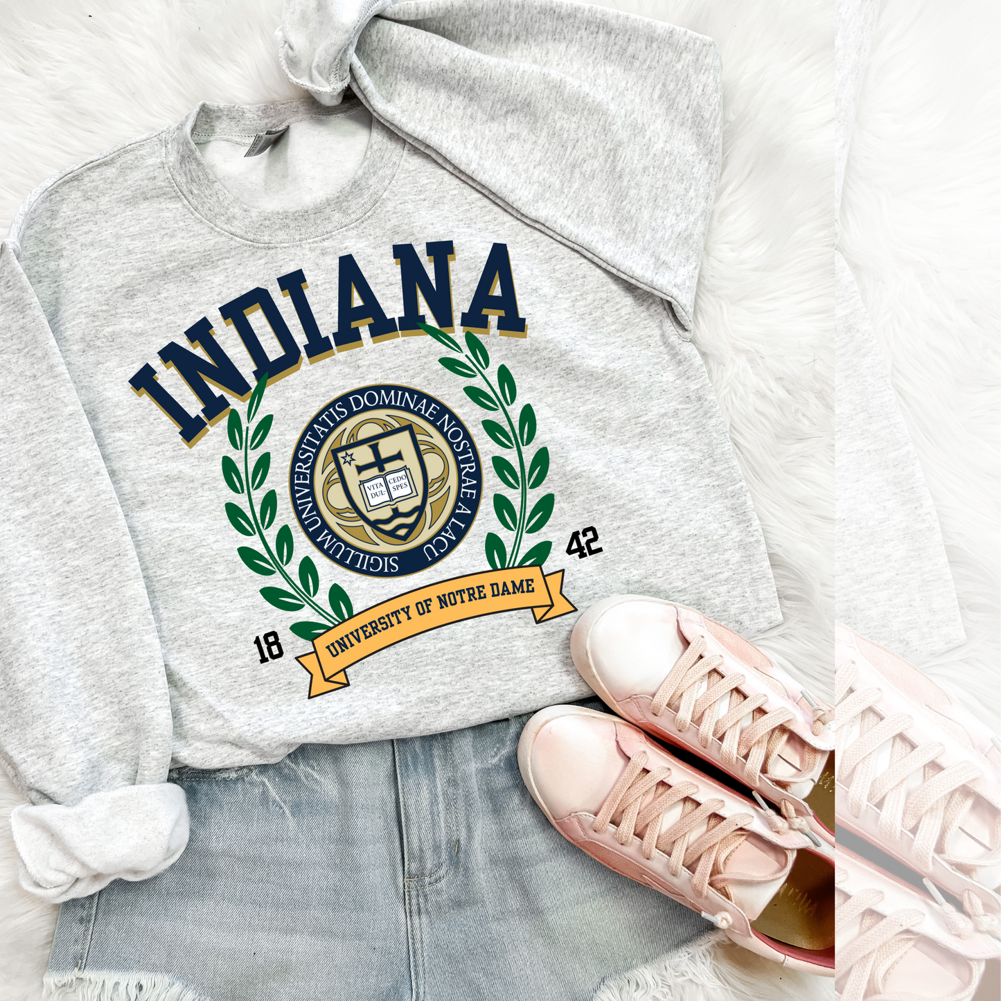 Indiana Notre Vintage Stadium DTF Transfer