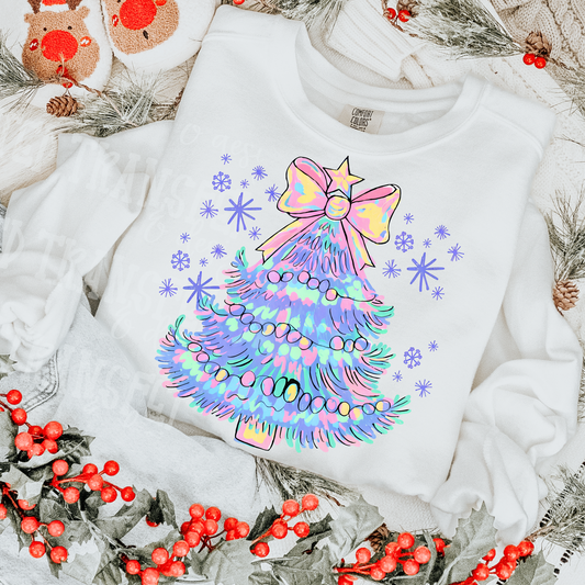 Holographic Christmas Tree Clear Film Screen Print Transfer