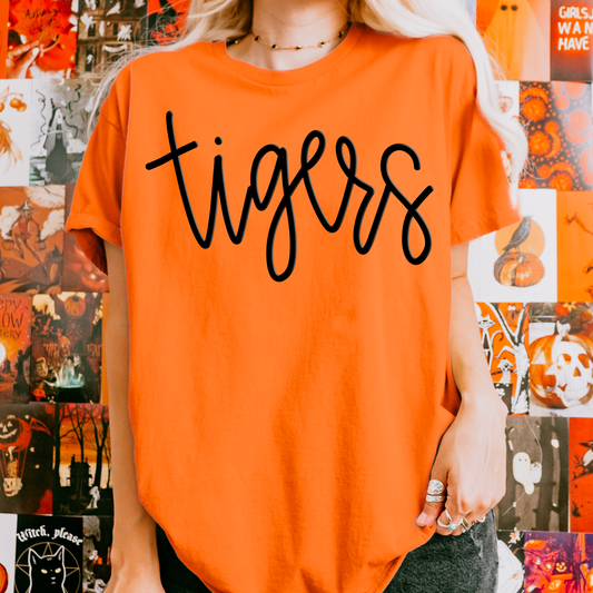 Tigers School Spirit Puff Screen Print Transfer